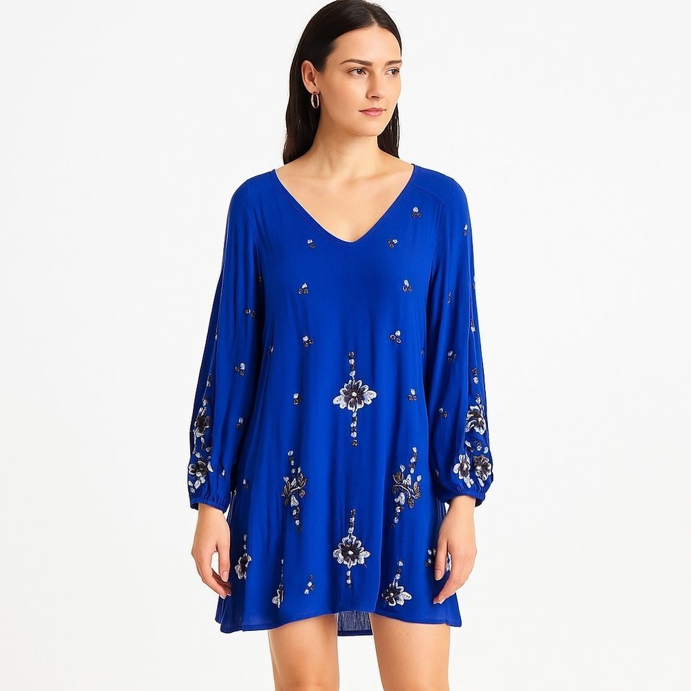 Free People | Boho Oversized Long Sleeve‎ Dress Small